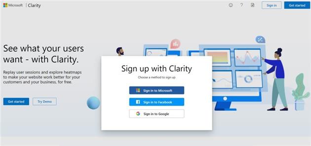 ثبت‌نام در Microsoft Clarity